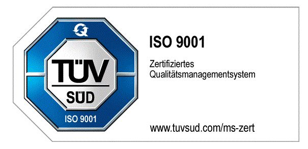 TÜV SÜD ISO 9001 – Zertifiziertes Qualitätsmanagementsystem